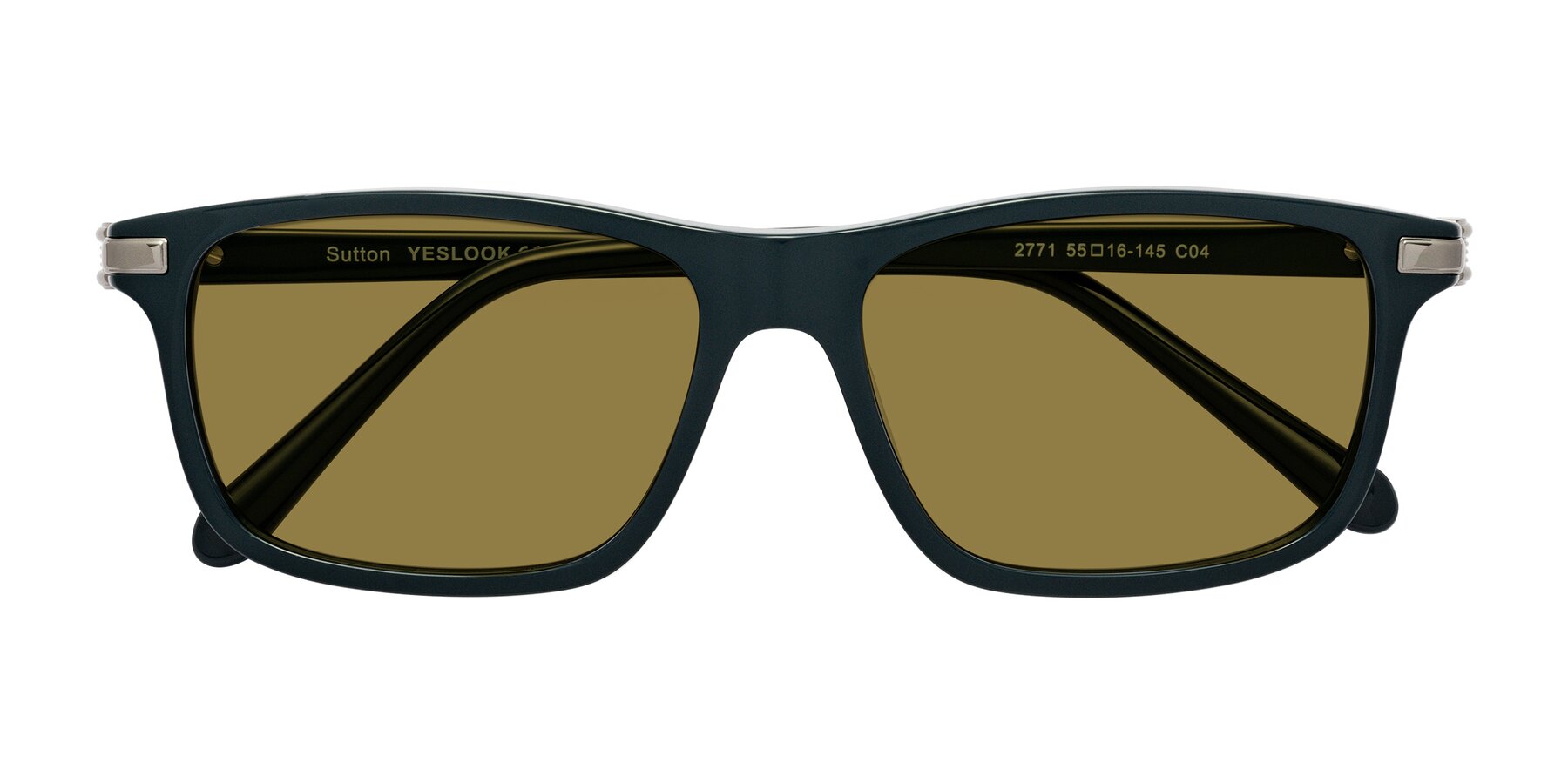 Folded Front of Sutton in Phthalo Green with Brown Polarized Lenses