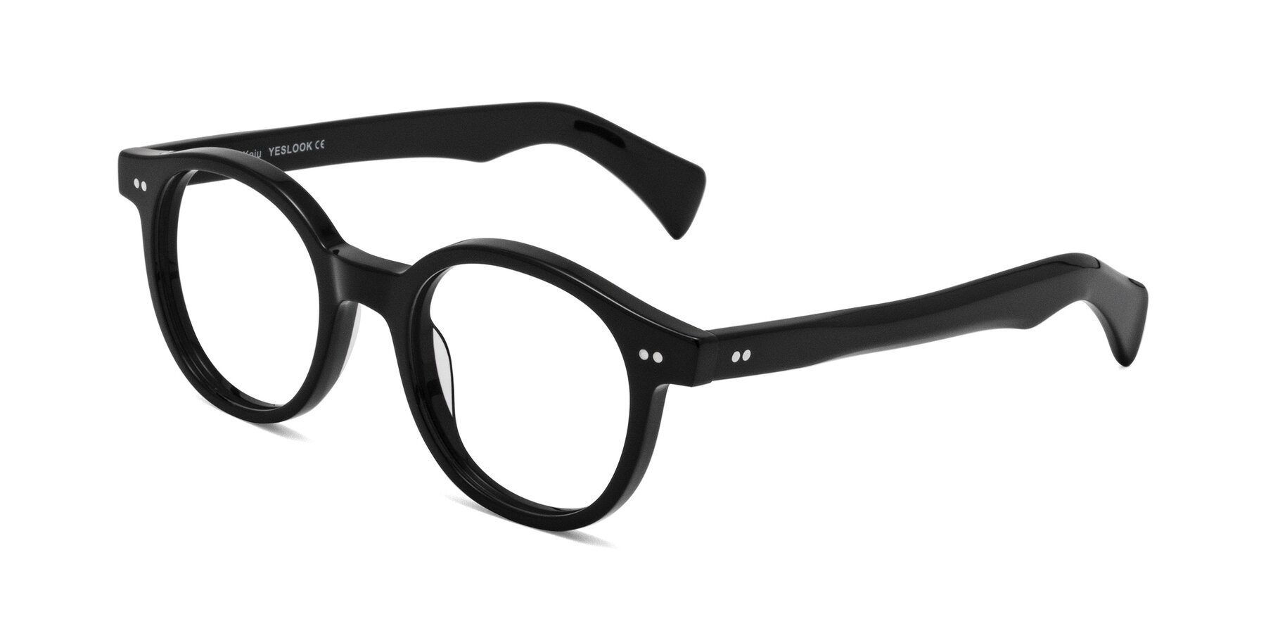 Angle of Kaju in Black with Clear Eyeglass Lenses