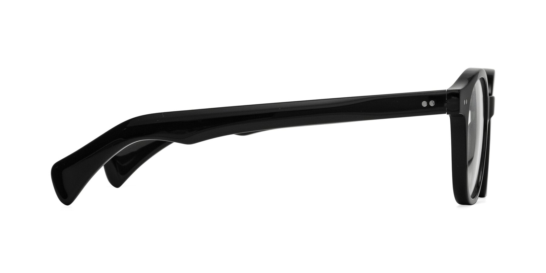 Side of Kaju in Black with Clear Eyeglass Lenses