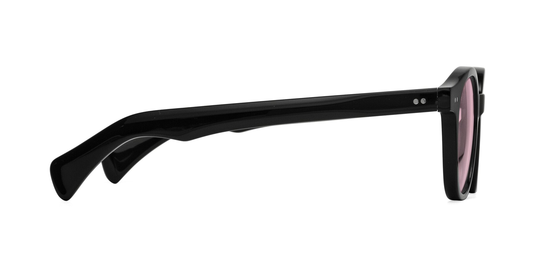 Side of Kaju in Black with Light Pink Tinted Lenses