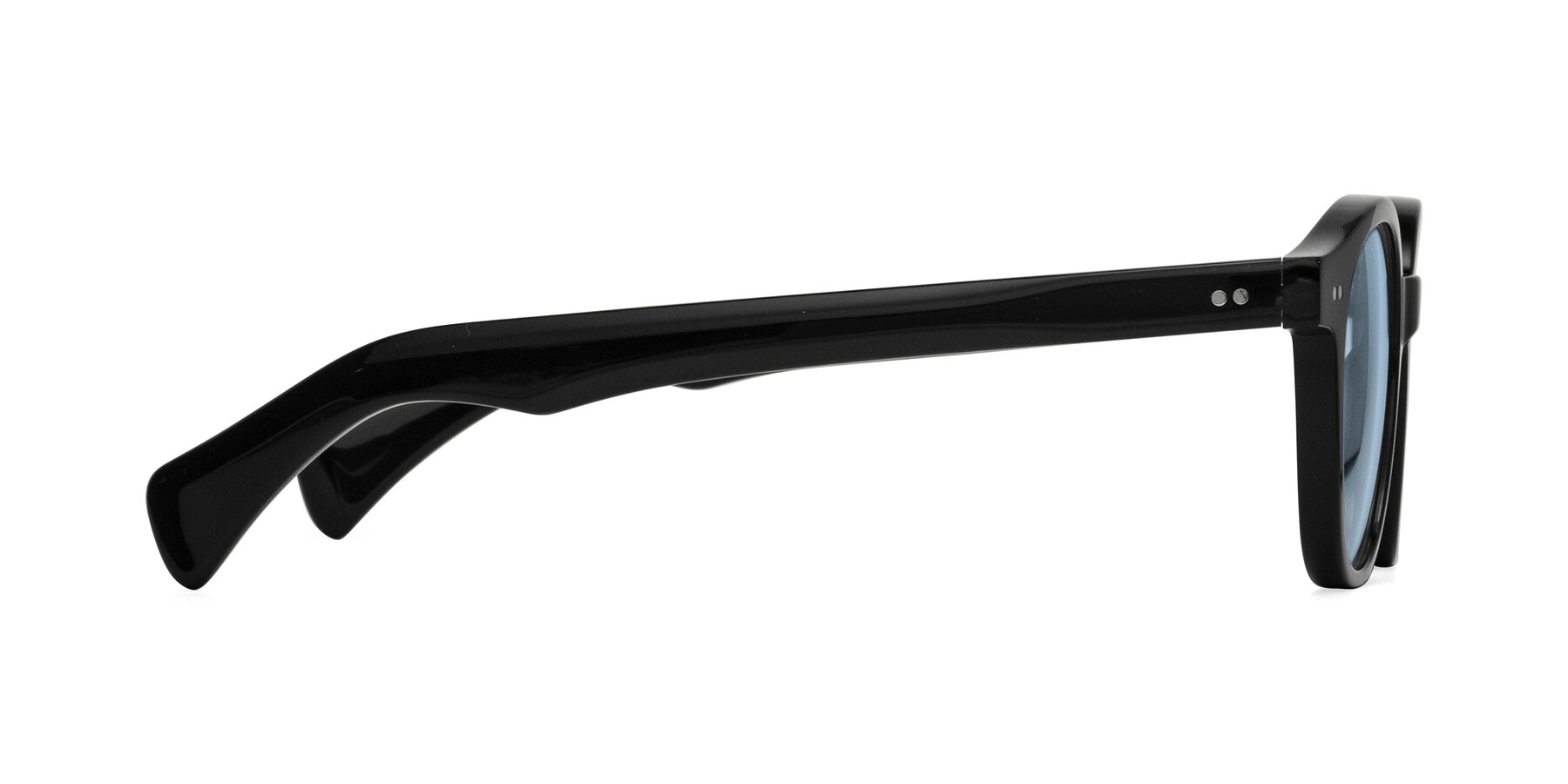Side of Kaju in Black with Light Blue Tinted Lenses