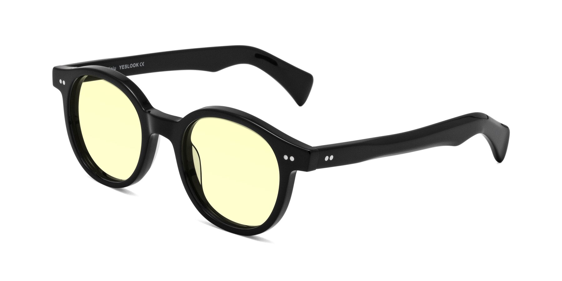 Angle of Kaju in Black with Light Yellow Tinted Lenses
