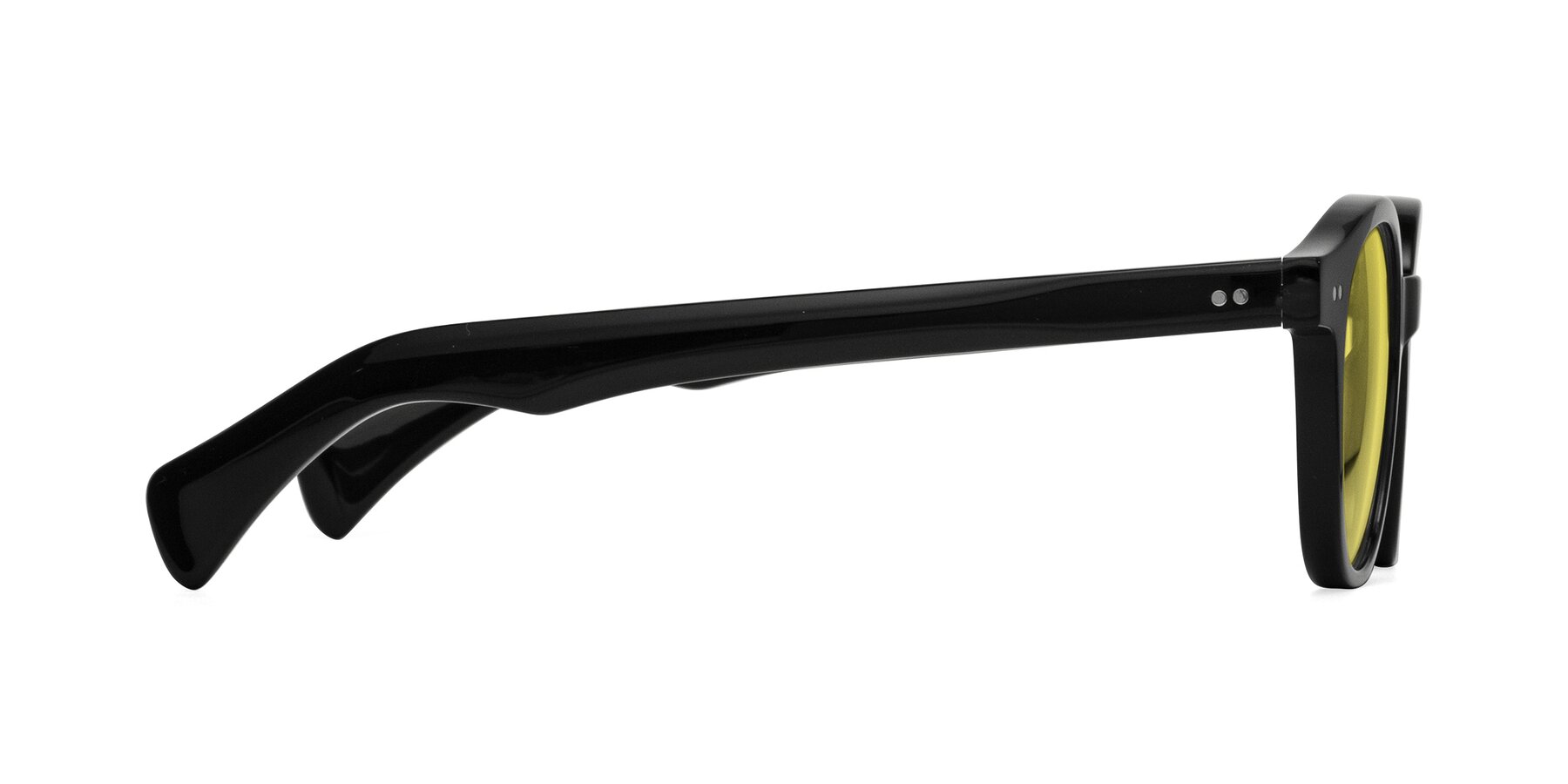 Side of Kaju in Black with Medium Yellow Tinted Lenses