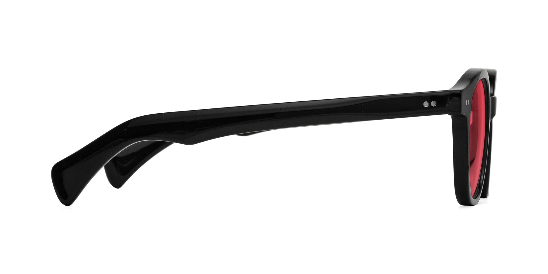 Side of Kaju in Black with Red Tinted Lenses