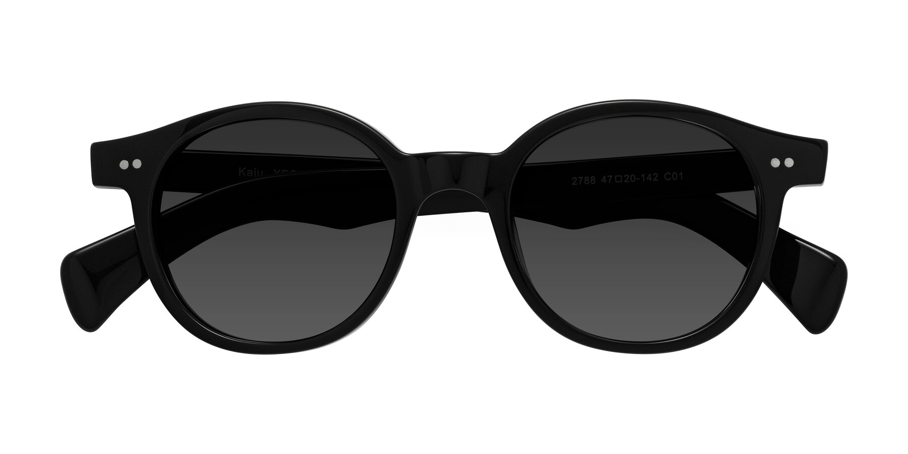 Folded Front of Kaju in Black with Gray Tinted Lenses