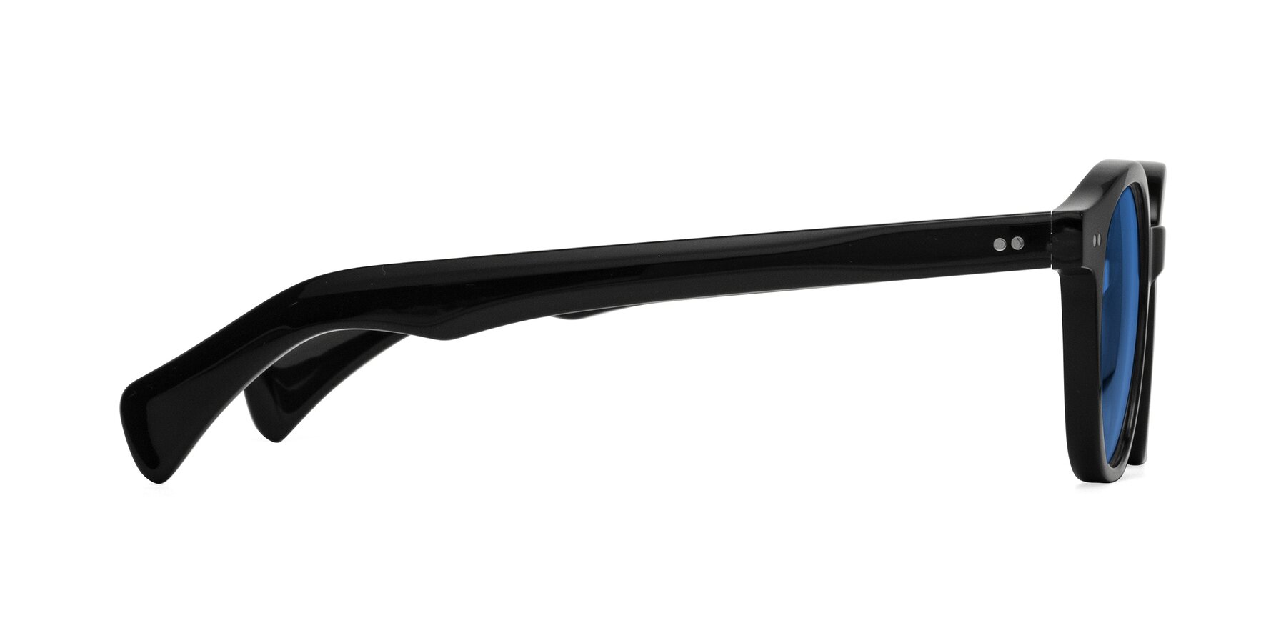 Side of Kaju in Black with Blue Tinted Lenses