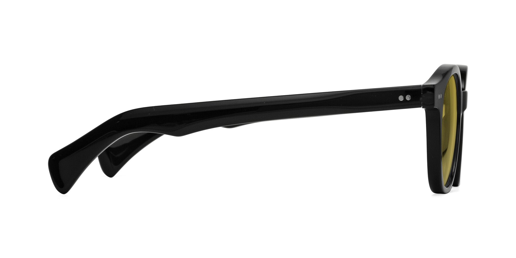 Side of Kaju in Black with Champagne Tinted Lenses