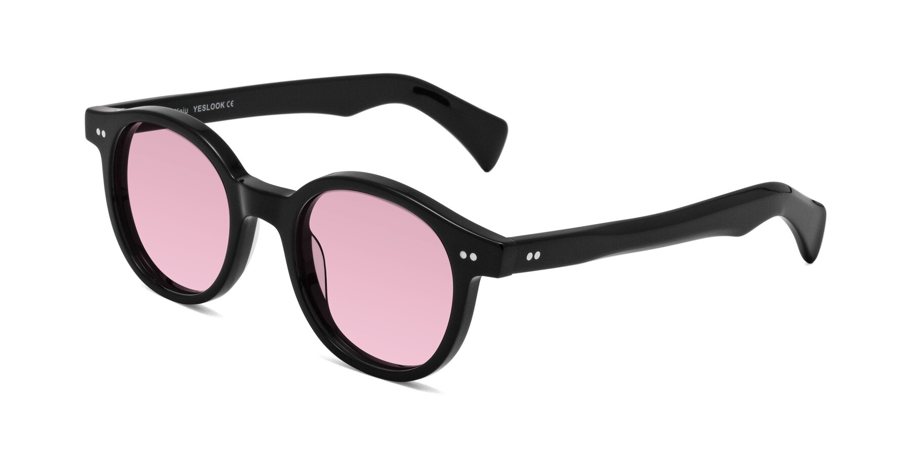 Angle of Kaju in Black with Light Wine Tinted Lenses