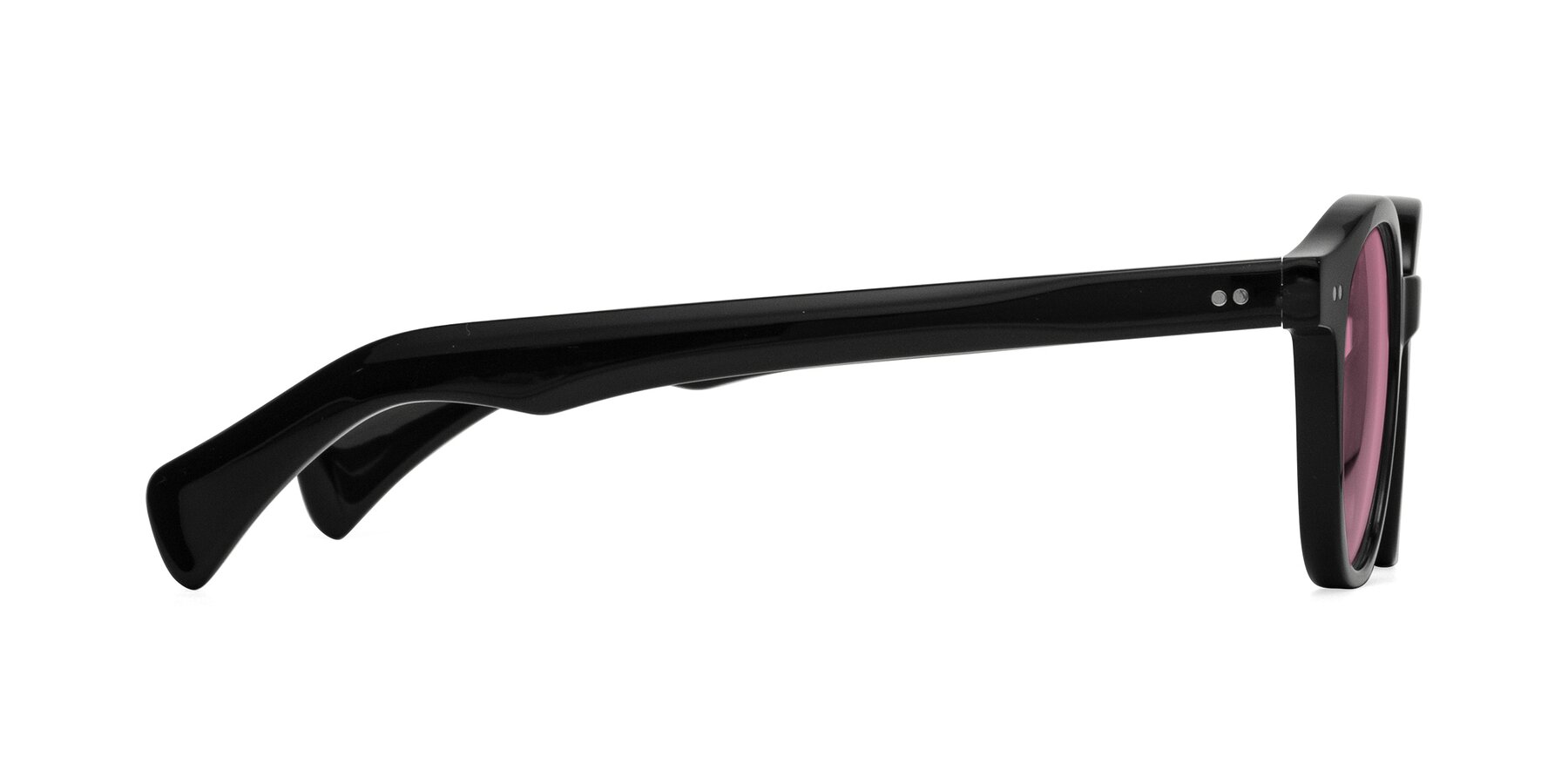 Side of Kaju in Black with Medium Wine Tinted Lenses