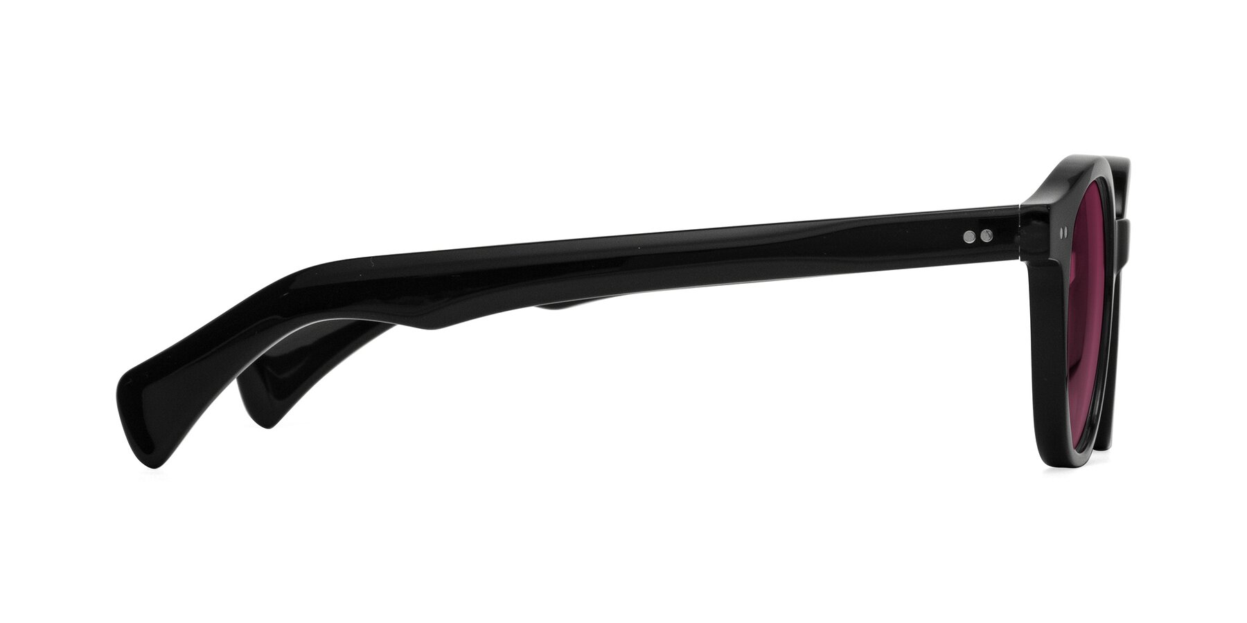 Side of Kaju in Black with Wine Tinted Lenses