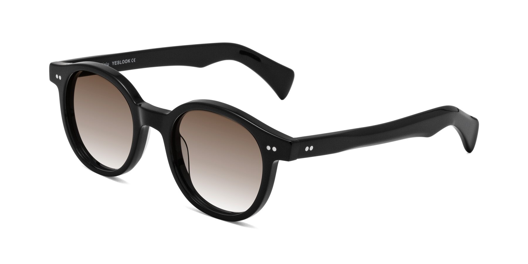 Angle of Kaju in Black with Brown Gradient Lenses