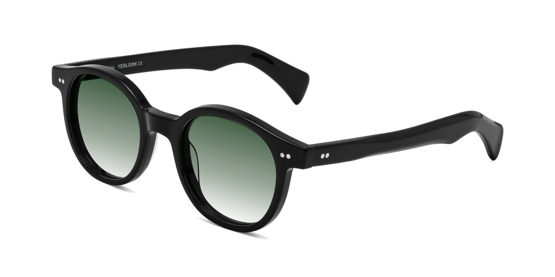 Angle of Kaju in Black with Green Gradient Lenses