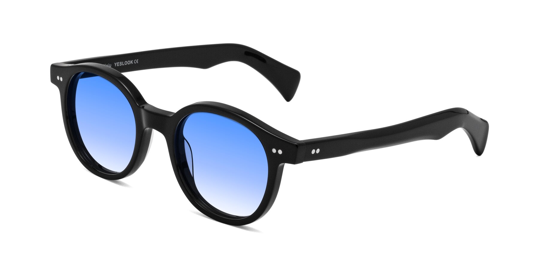 Angle of Kaju in Black with Blue Gradient Lenses