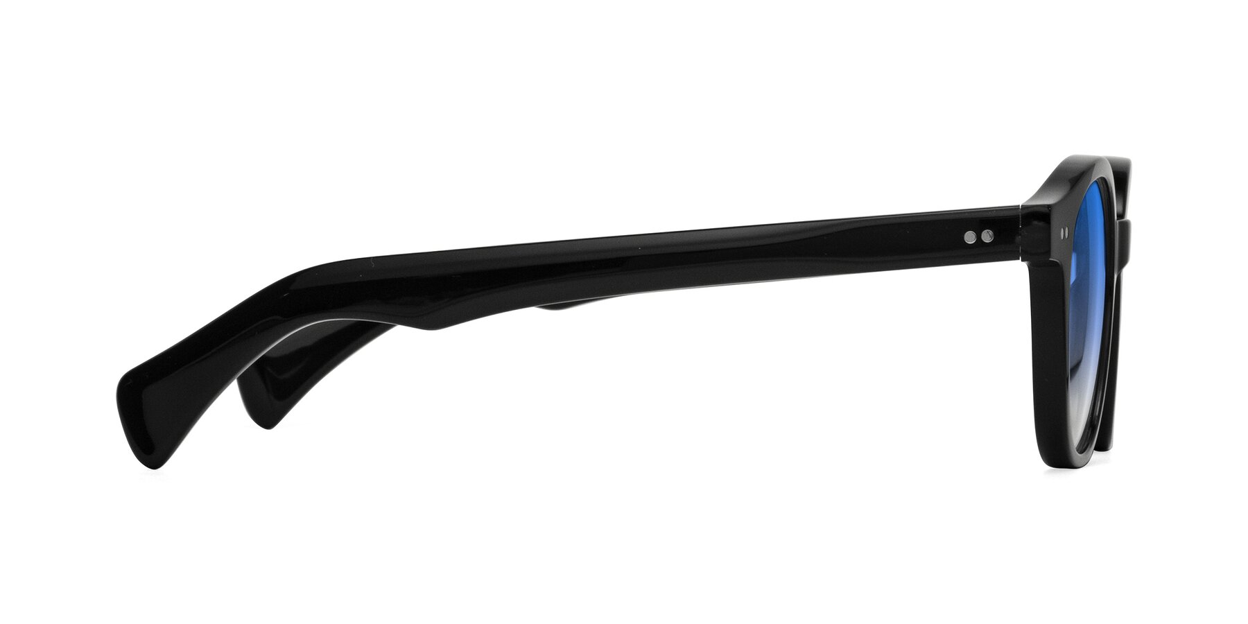 Side of Kaju in Black with Blue Gradient Lenses
