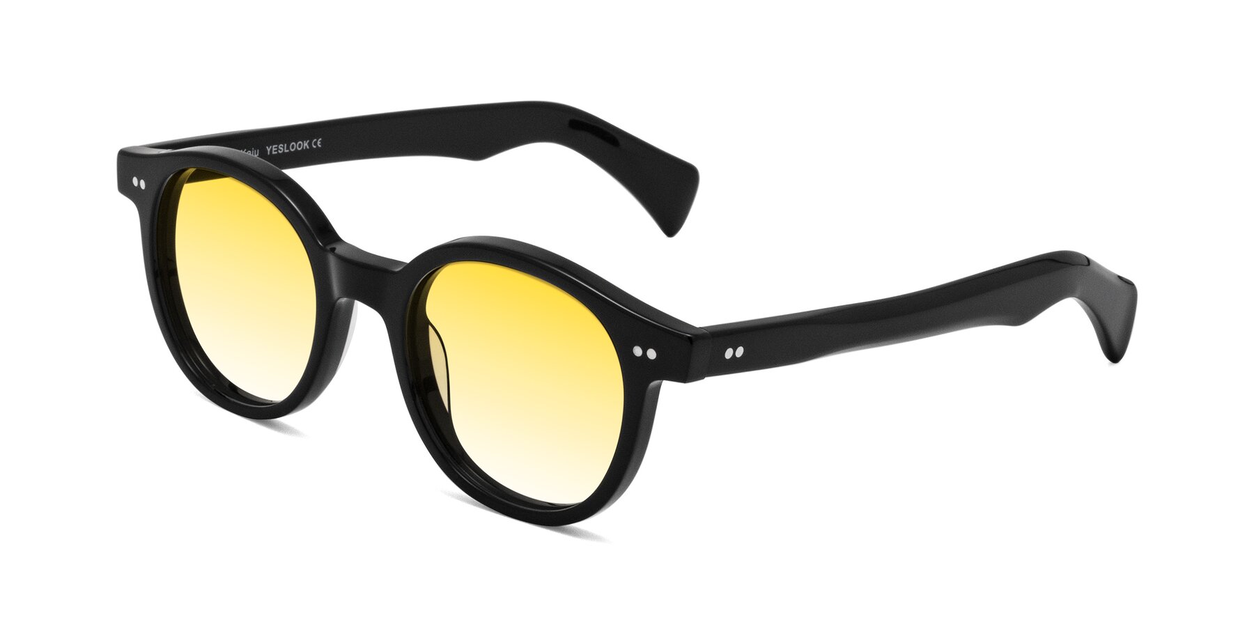 Angle of Kaju in Black with Yellow Gradient Lenses