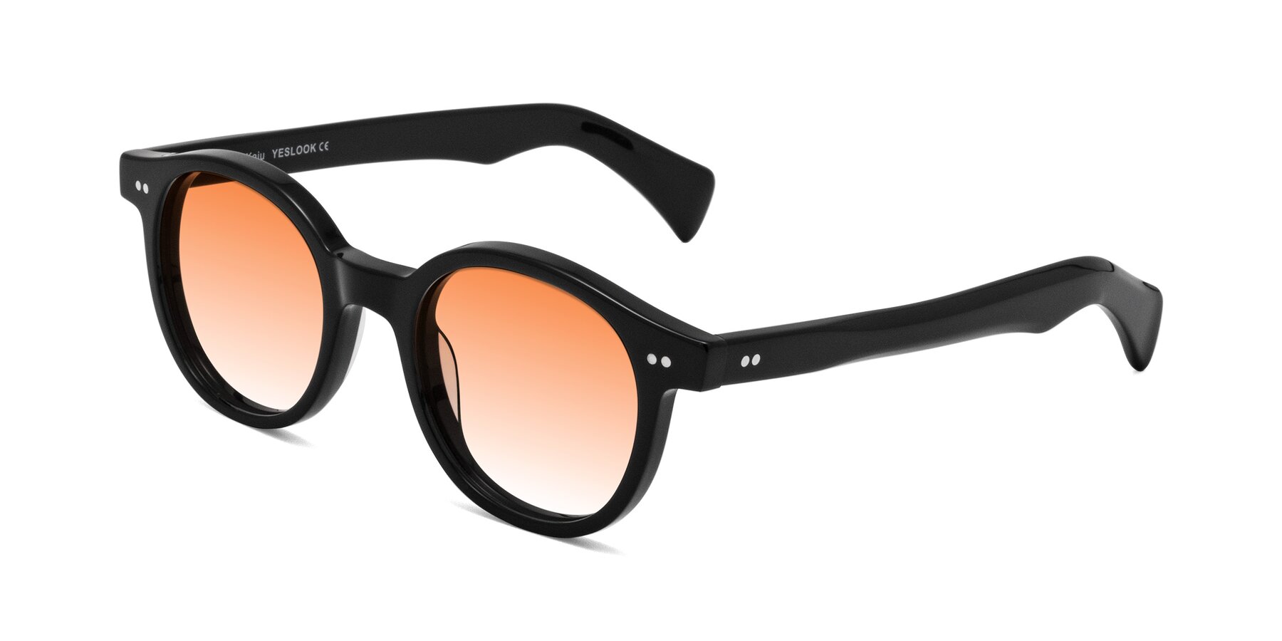 Angle of Kaju in Black with Orange Gradient Lenses