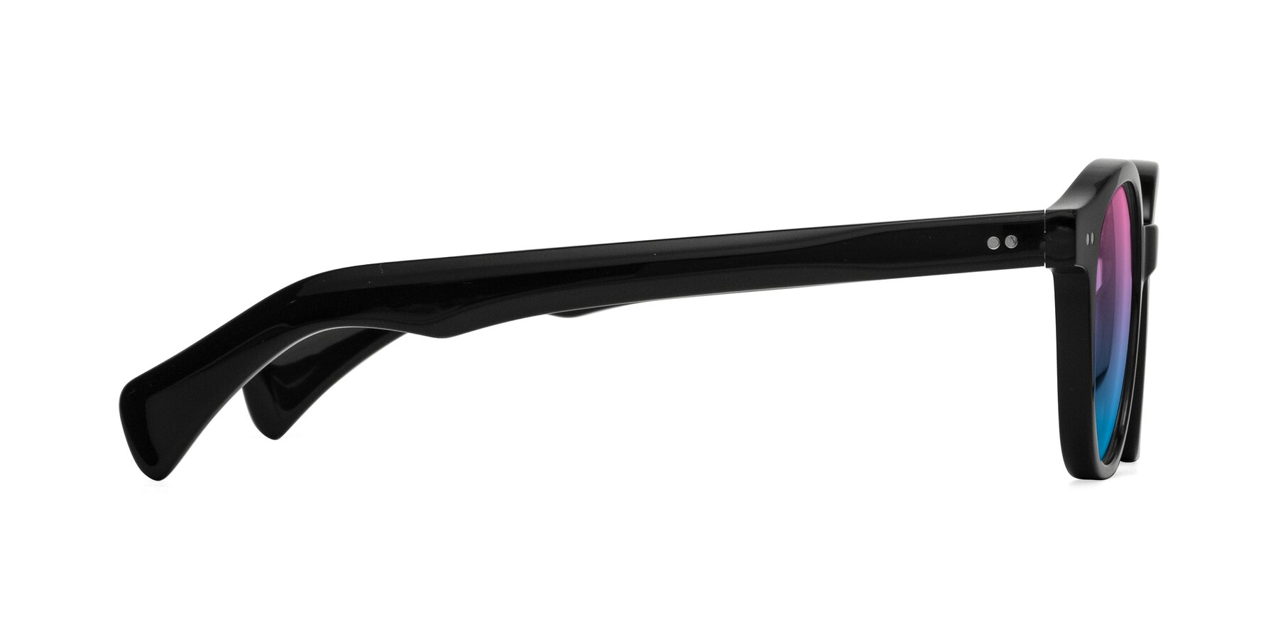Side of Kaju in Black with Pink / Blue Gradient Lenses