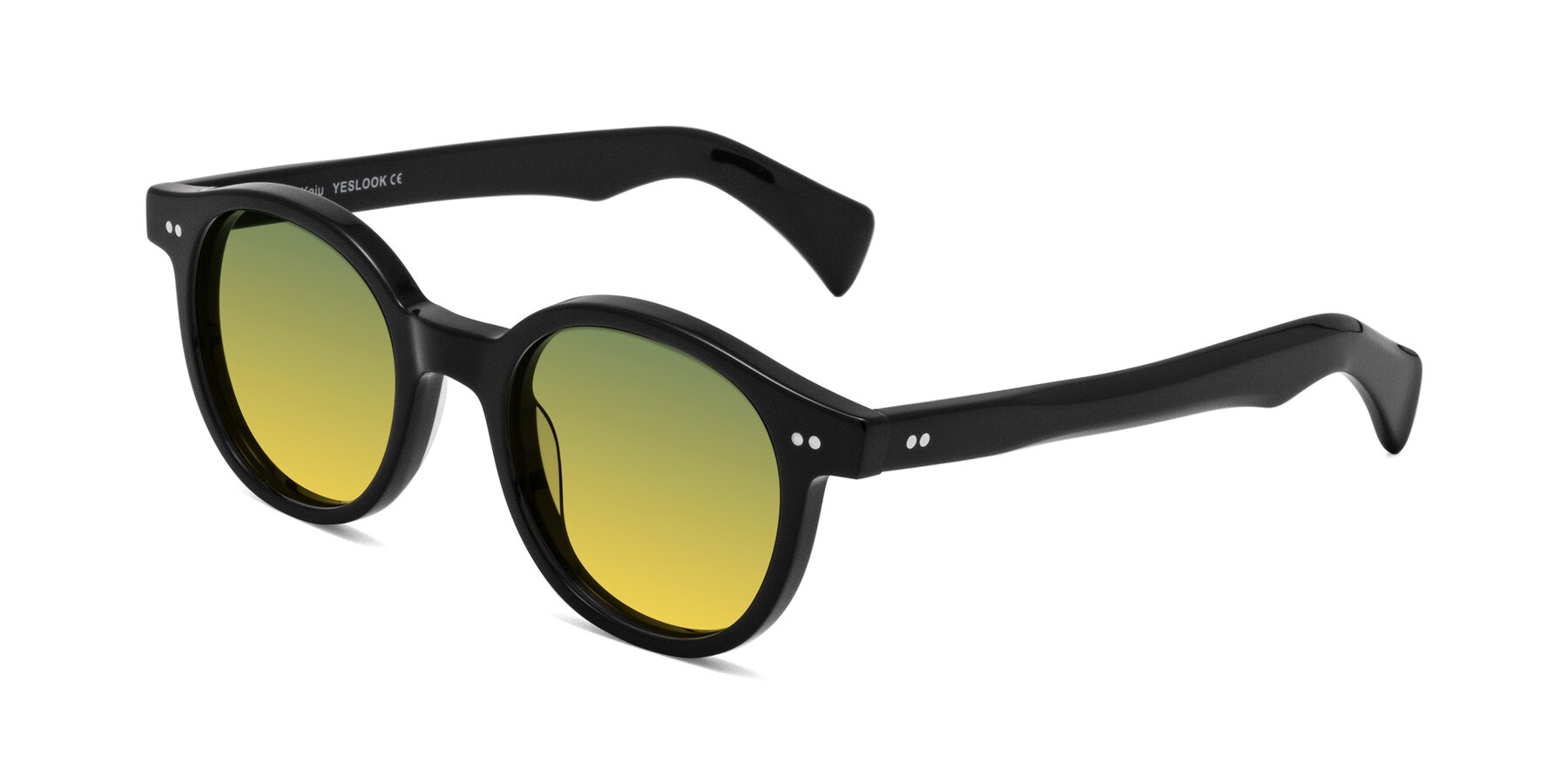 Angle of Kaju in Black with Green / Yellow Gradient Lenses
