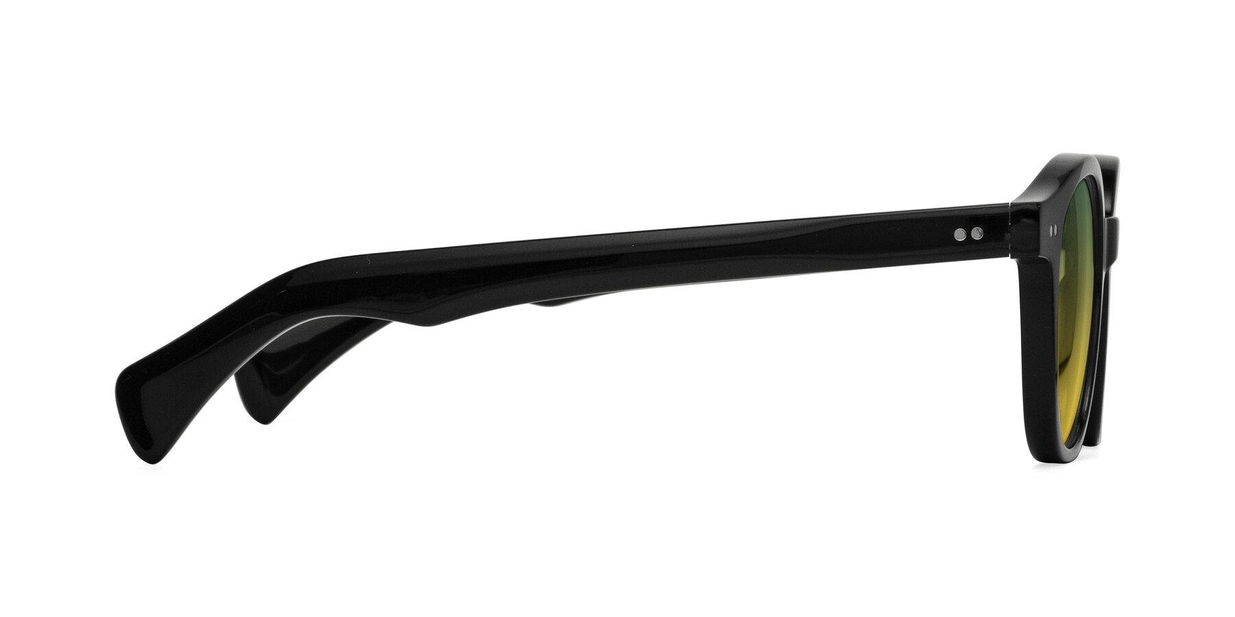 Side of Kaju in Black with Green / Yellow Gradient Lenses