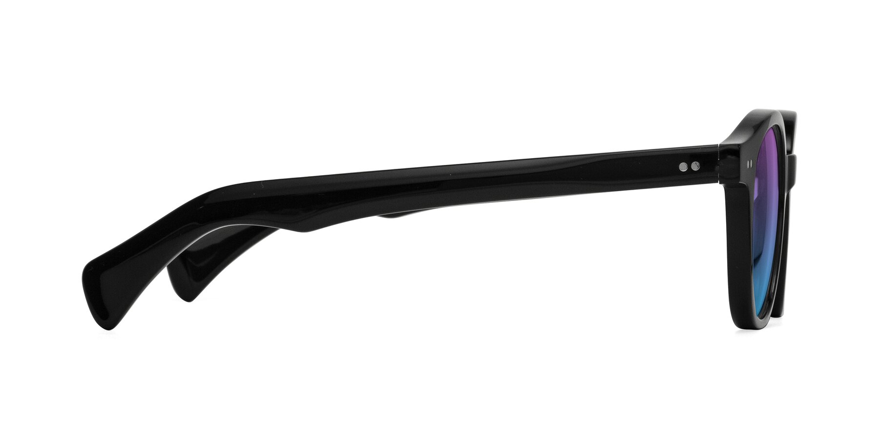 Side of Kaju in Black with Purple / Blue Gradient Lenses