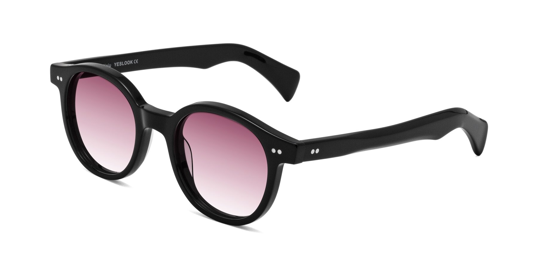 Angle of Kaju in Black with Wine Gradient Lenses