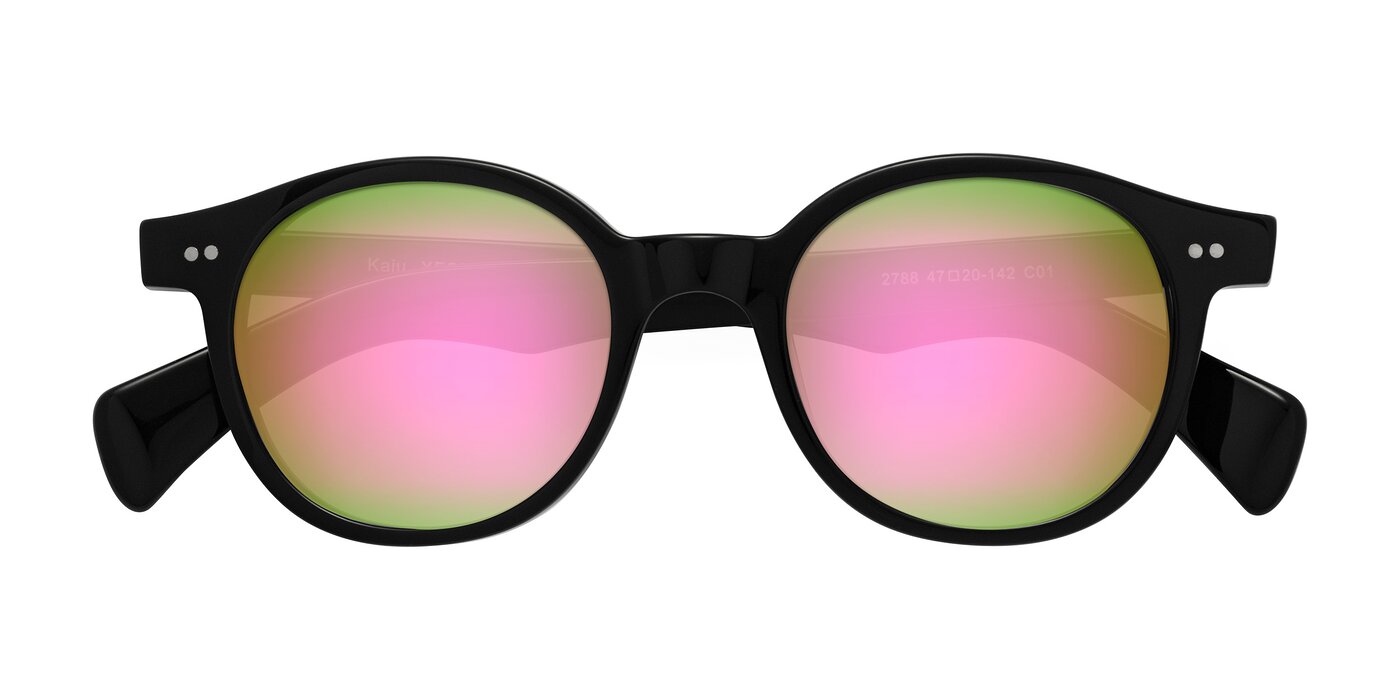 Kaju - Black Flash Mirrored Sunglasses