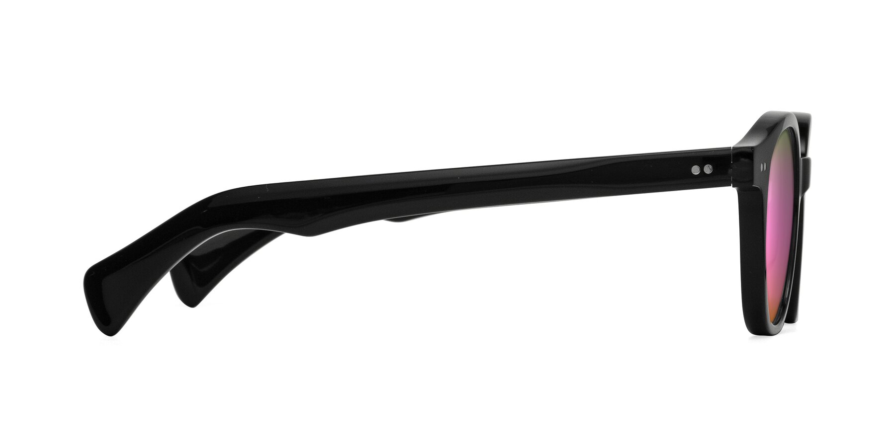 Side of Kaju in Black with Pink Mirrored Lenses