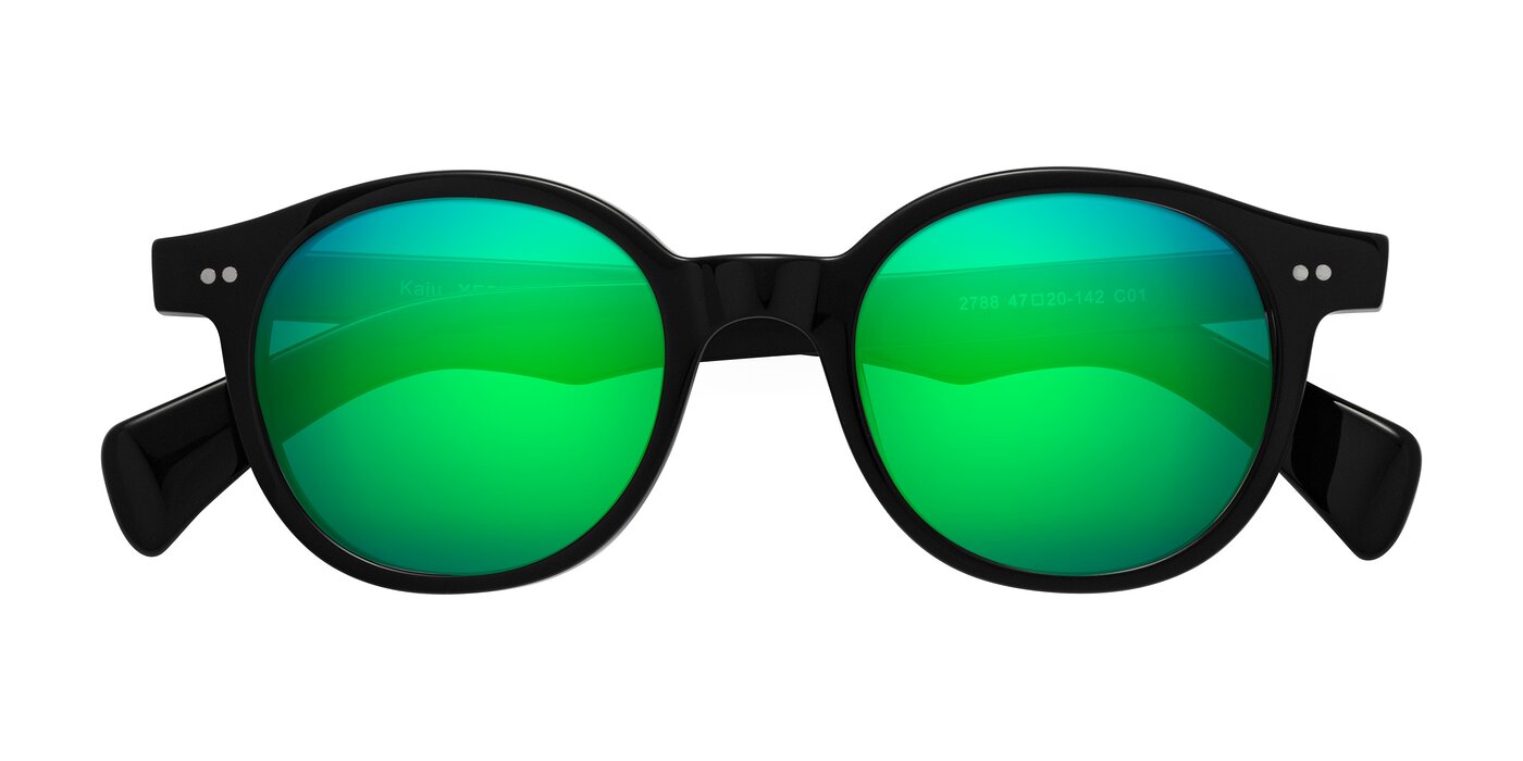 Kaju - Black Flash Mirrored Sunglasses