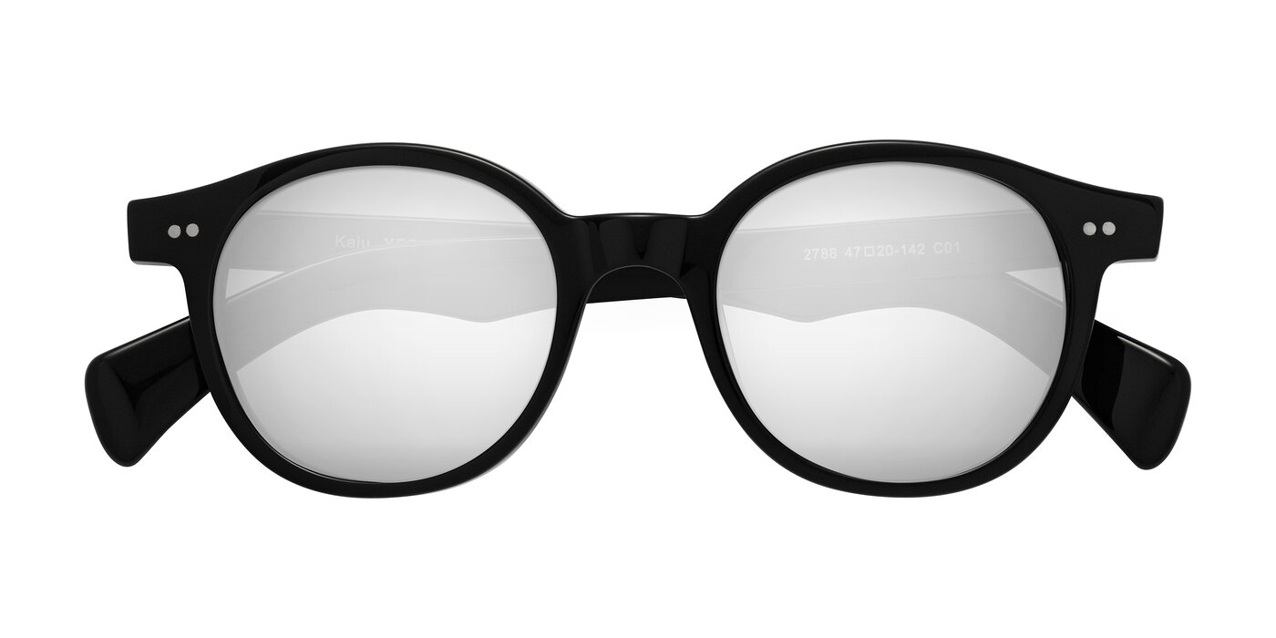 Kaju - Black Flash Mirrored Sunglasses