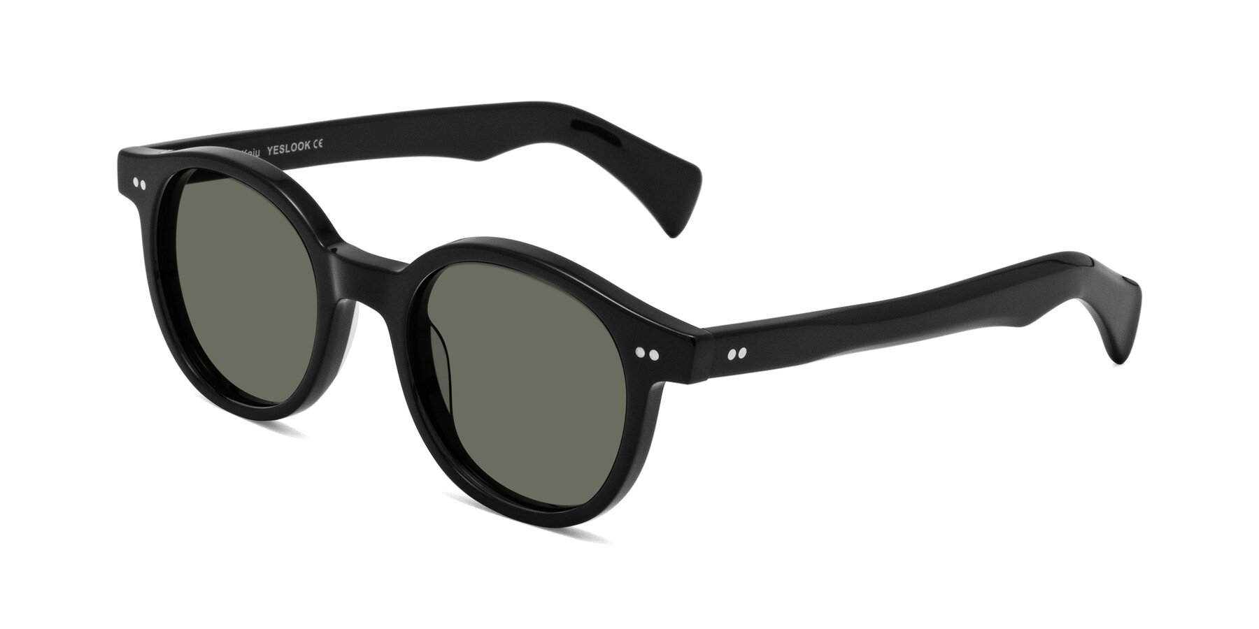 Angle of Kaju in Black with Gray Polarized Lenses