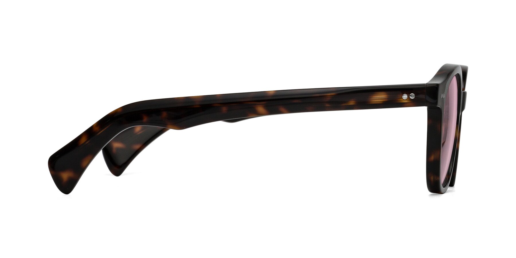 Side of Kaju in Dark Tortoise with Light Pink Tinted Lenses