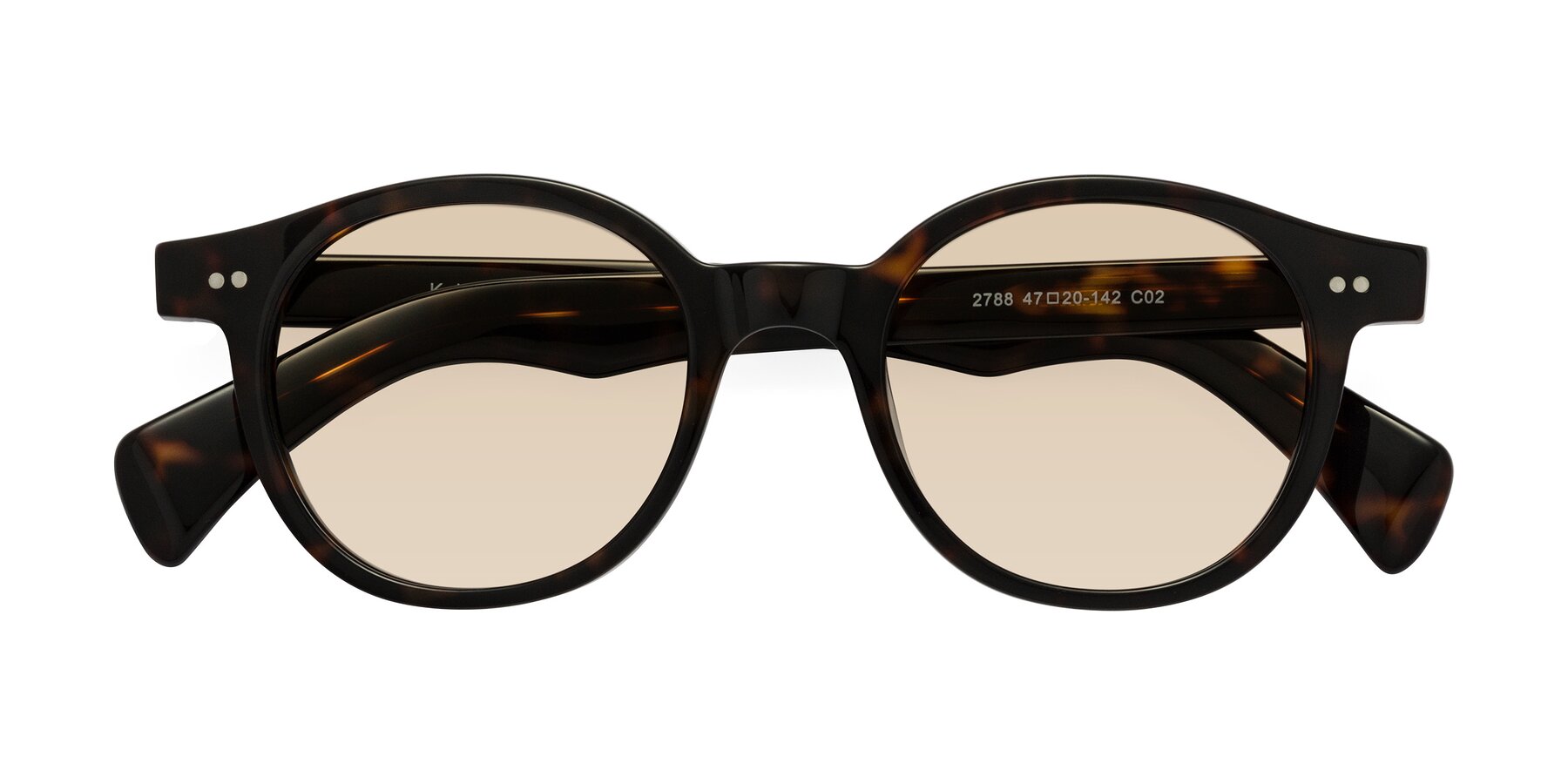 Folded Front of Kaju in Dark Tortoise with Light Brown Tinted Lenses