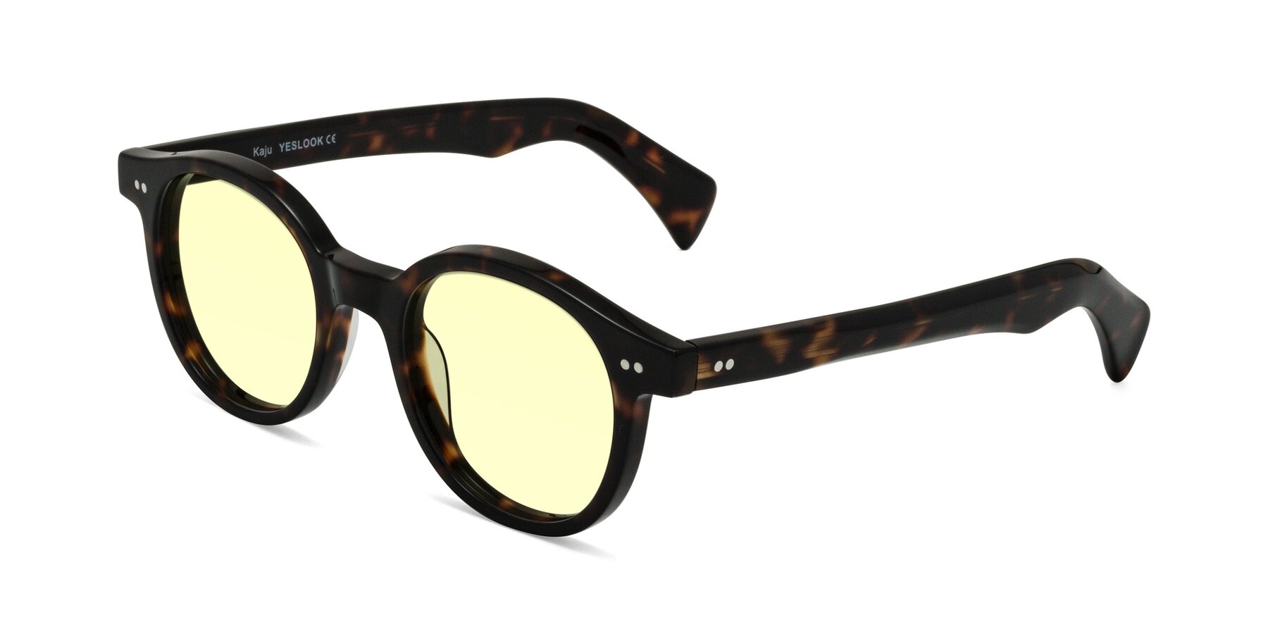 Angle of Kaju in Dark Tortoise with Light Yellow Tinted Lenses
