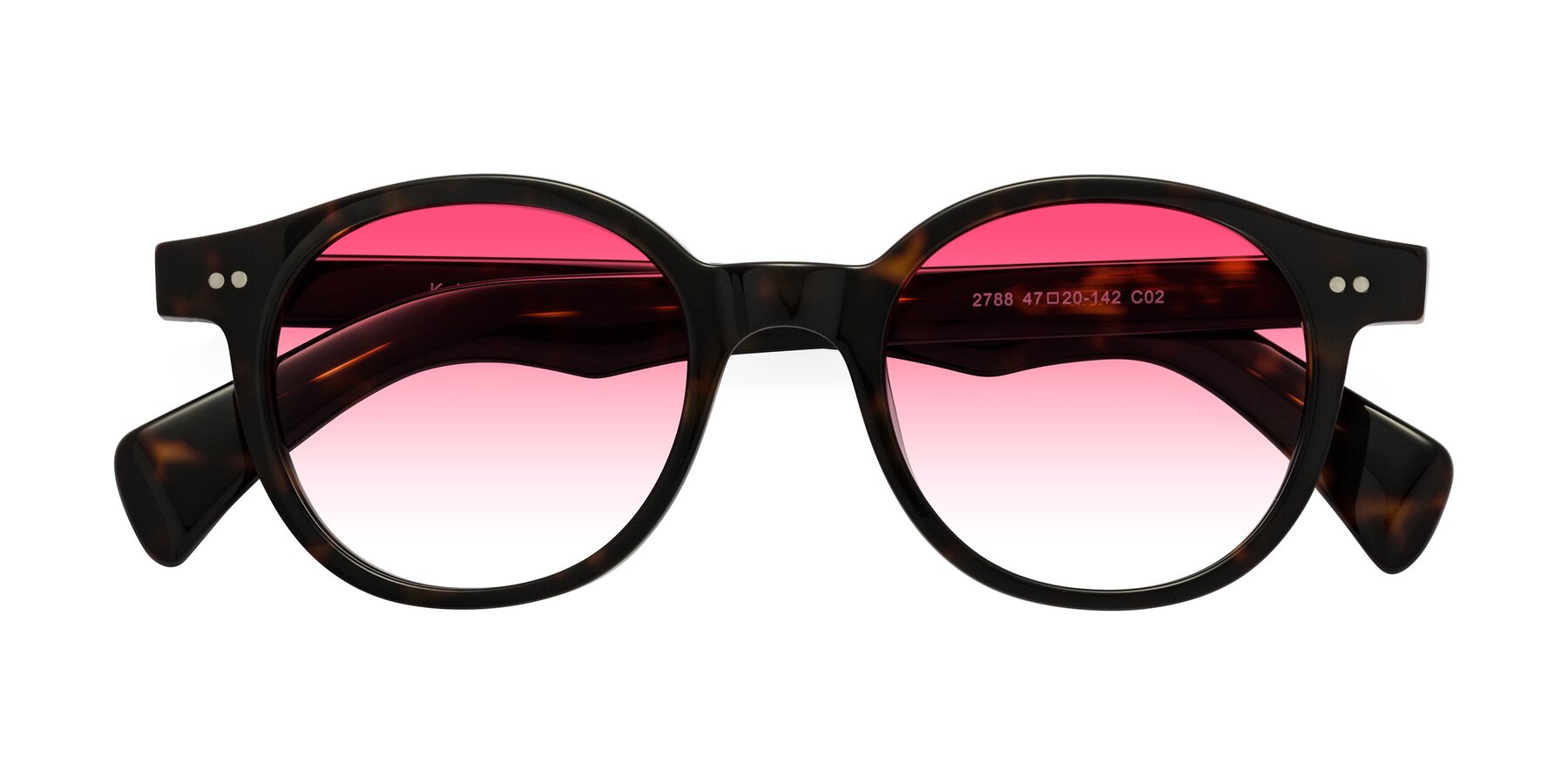 Folded Front of Kaju in Dark Tortoise with Pink Gradient Lenses