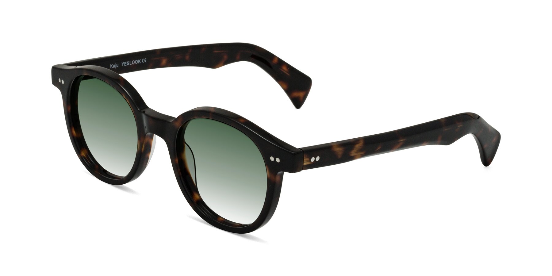 Angle of Kaju in Dark Tortoise with Green Gradient Lenses