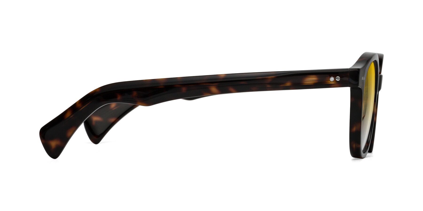 Side of Kaju in Dark Tortoise with Yellow Gradient Lenses