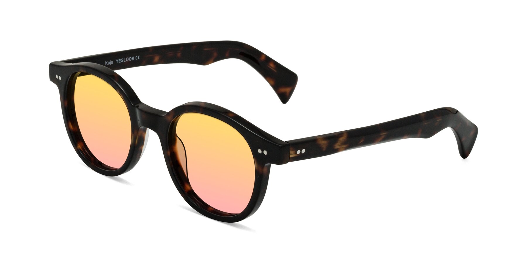 Angle of Kaju in Dark Tortoise with Yellow / Pink Gradient Lenses