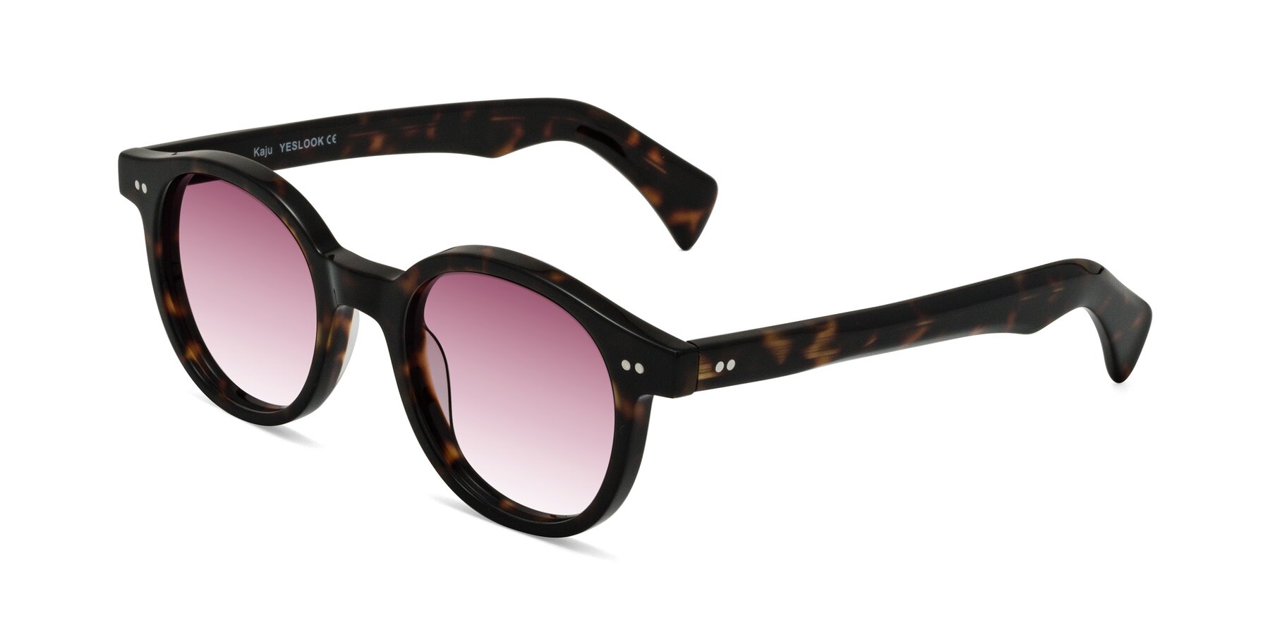 Angle of Kaju in Dark Tortoise with Wine Gradient Lenses