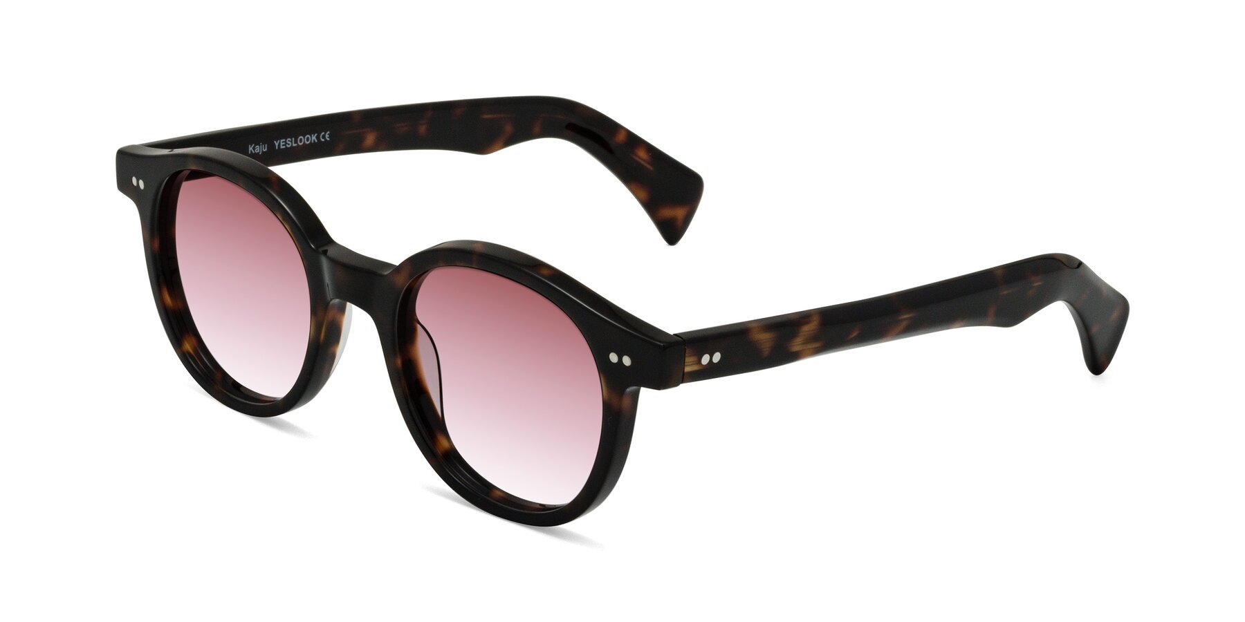 Angle of Kaju in Dark Tortoise with Garnet Gradient Lenses