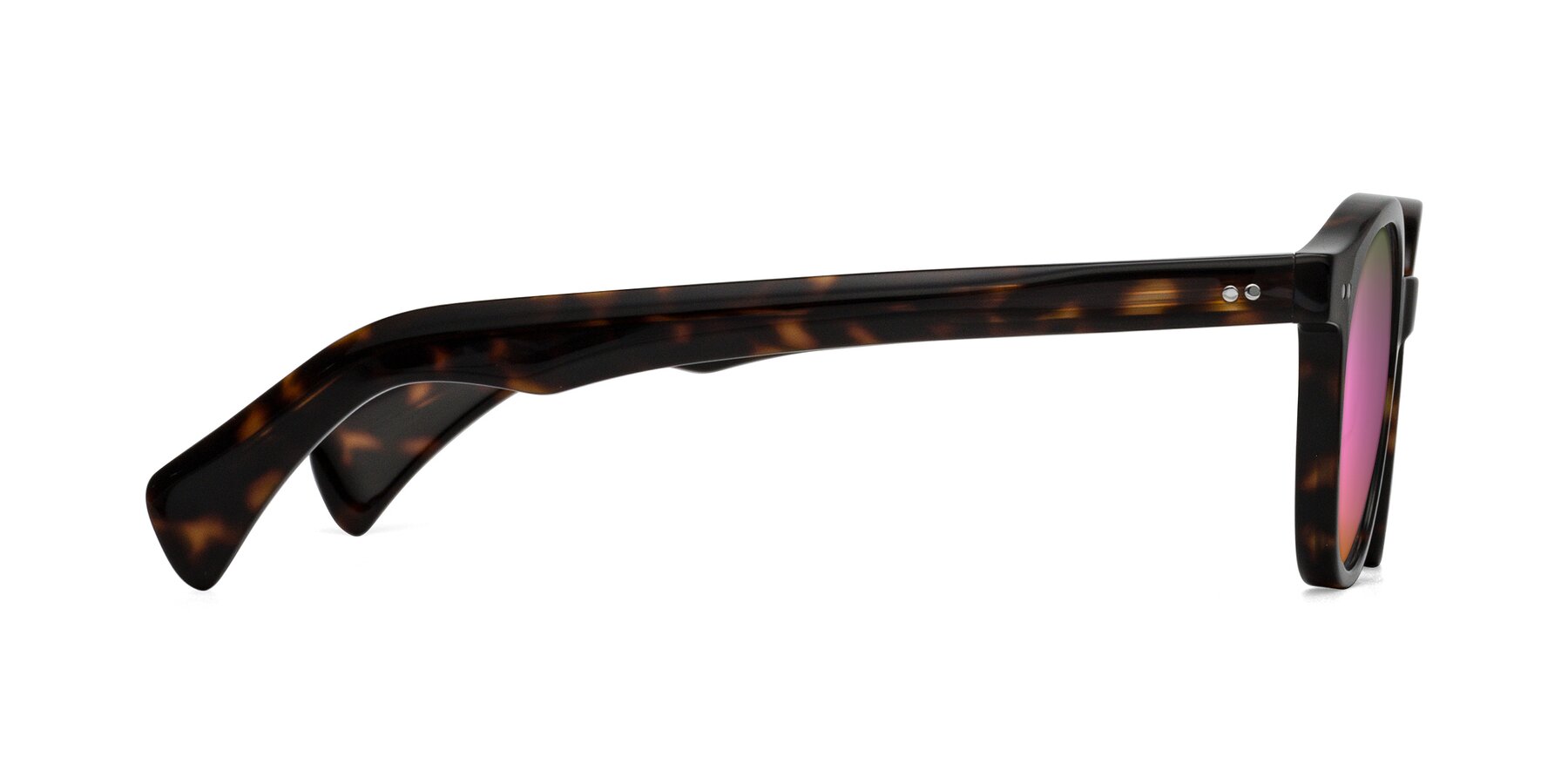 Side of Kaju in Dark Tortoise with Pink Mirrored Lenses