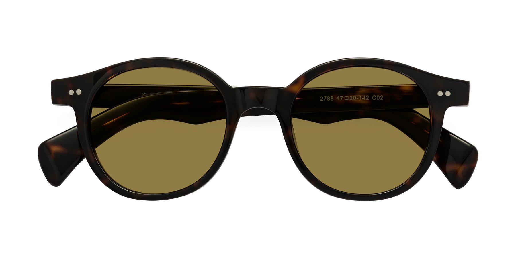 Folded Front of Kaju in Dark Tortoise with Brown Polarized Lenses