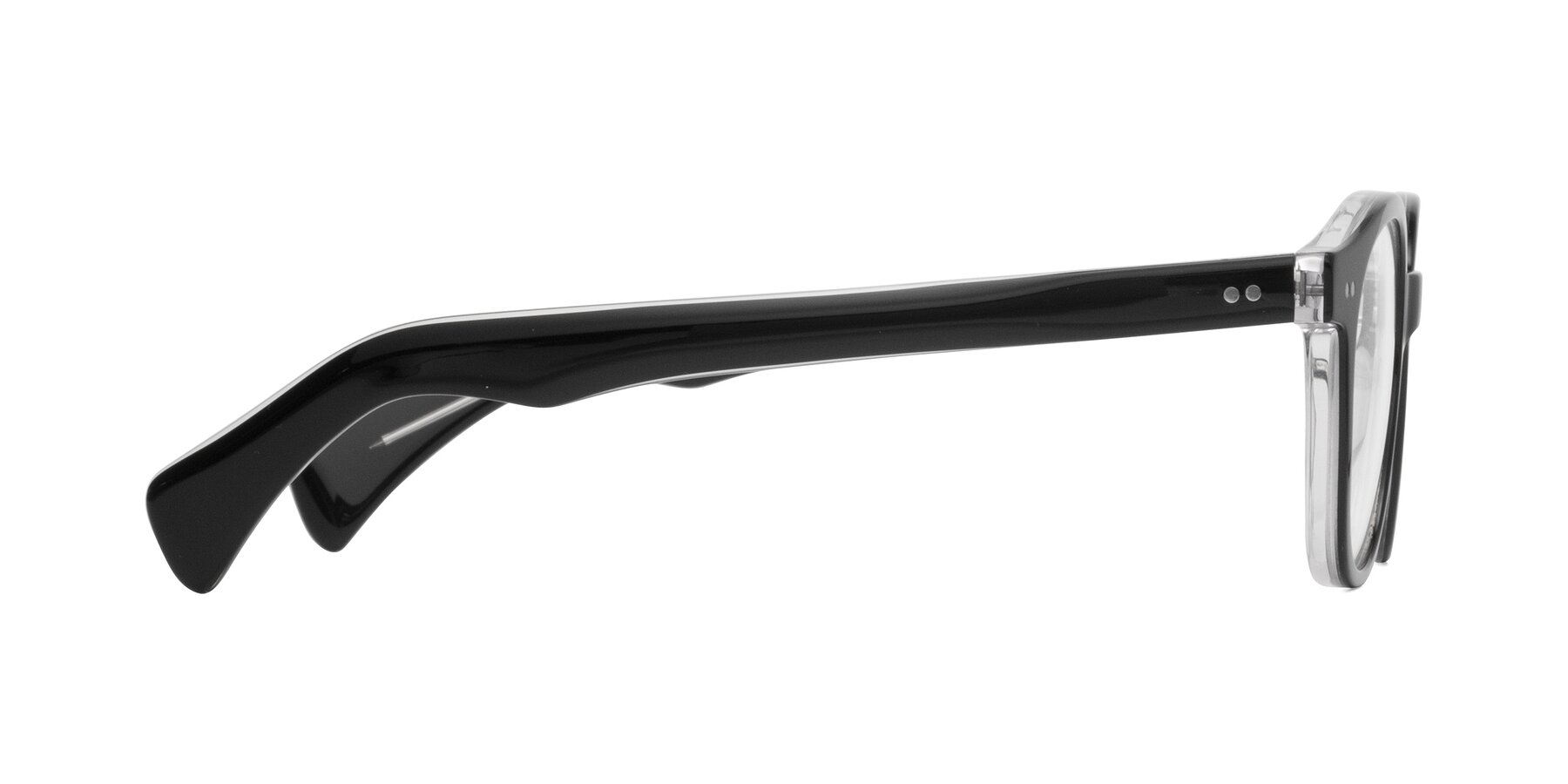 Side of Kaju in Black/Clear with Clear Eyeglass Lenses