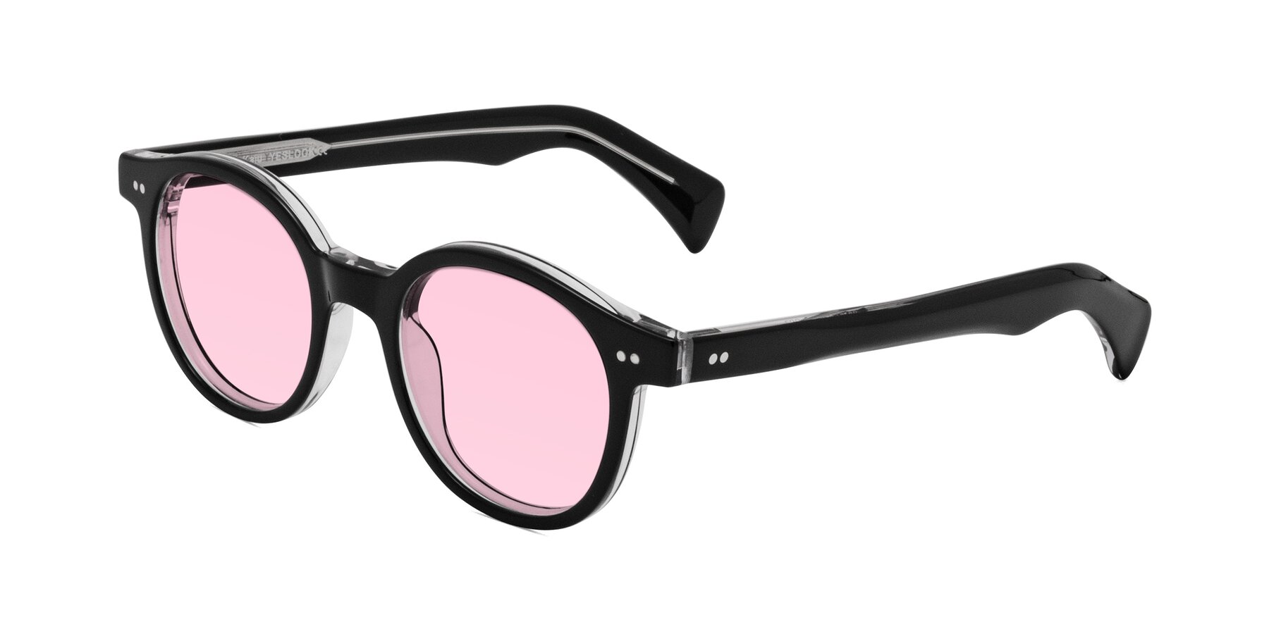 Angle of Kaju in Black/Clear with Light Pink Tinted Lenses