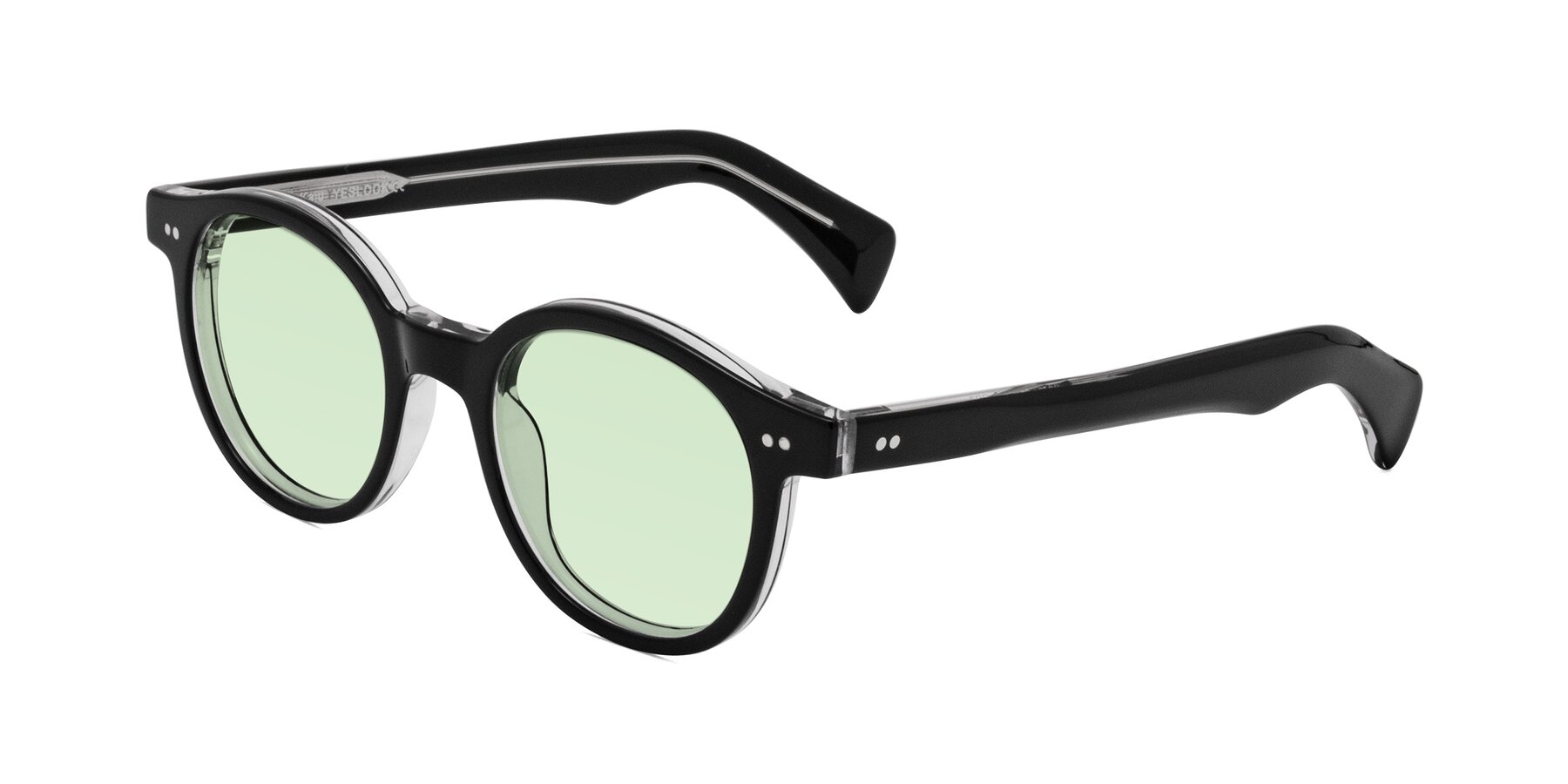 Angle of Kaju in Black/Clear with Light Green Tinted Lenses