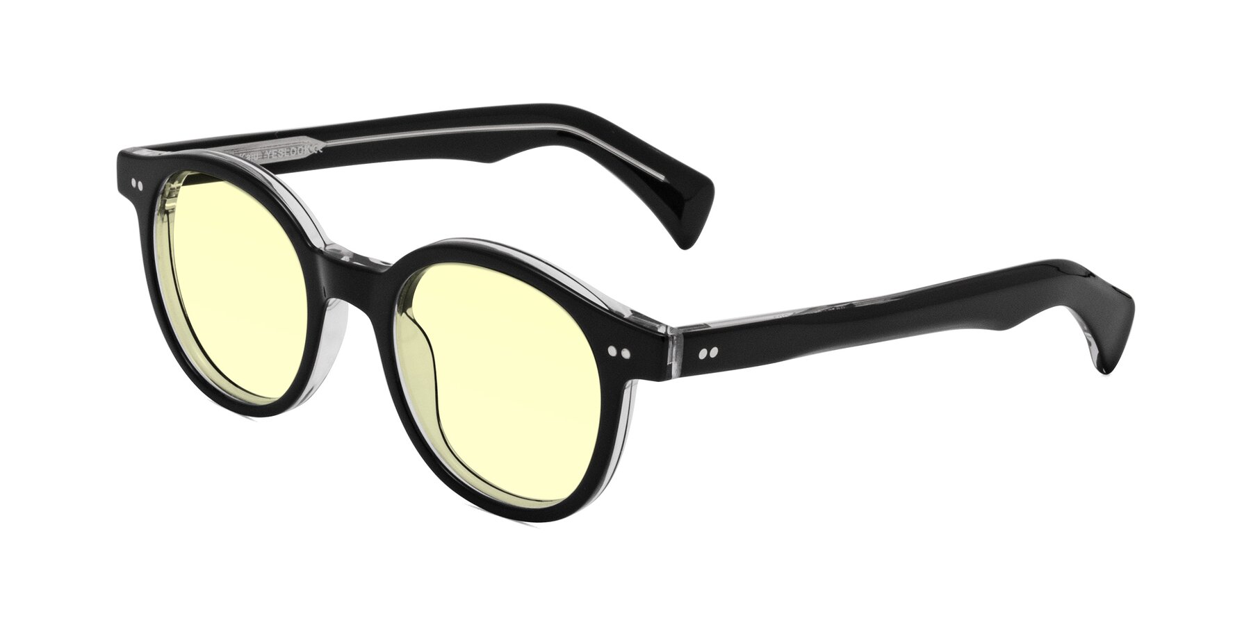 Angle of Kaju in Black/Clear with Light Yellow Tinted Lenses