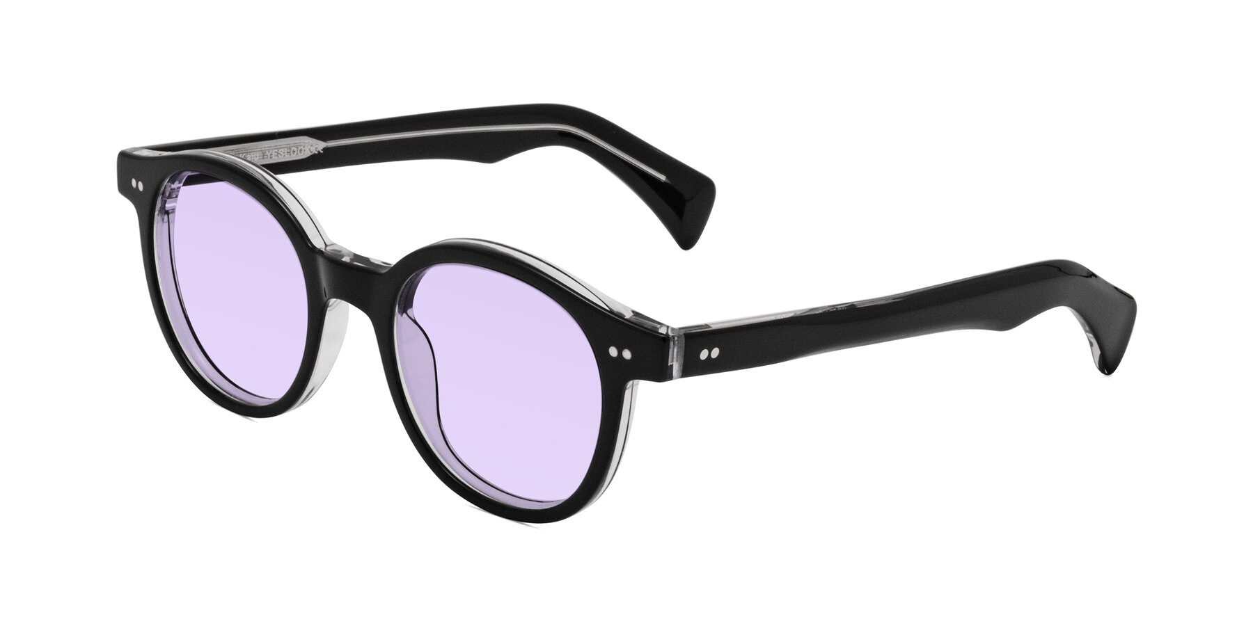 Angle of Kaju in Black/Clear with Light Purple Tinted Lenses