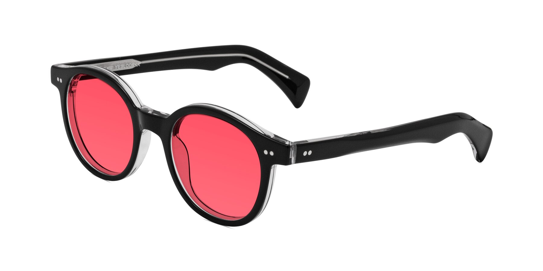 Angle of Kaju in Black/Clear with Red Tinted Lenses