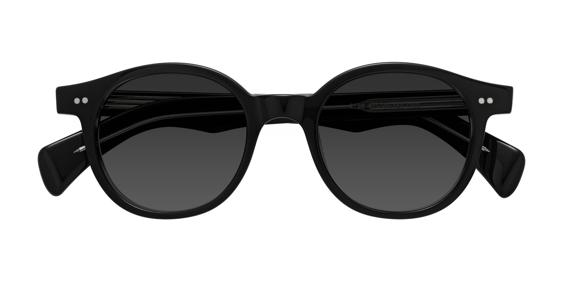 Folded Front of Kaju in Black/Clear with Gray Tinted Lenses