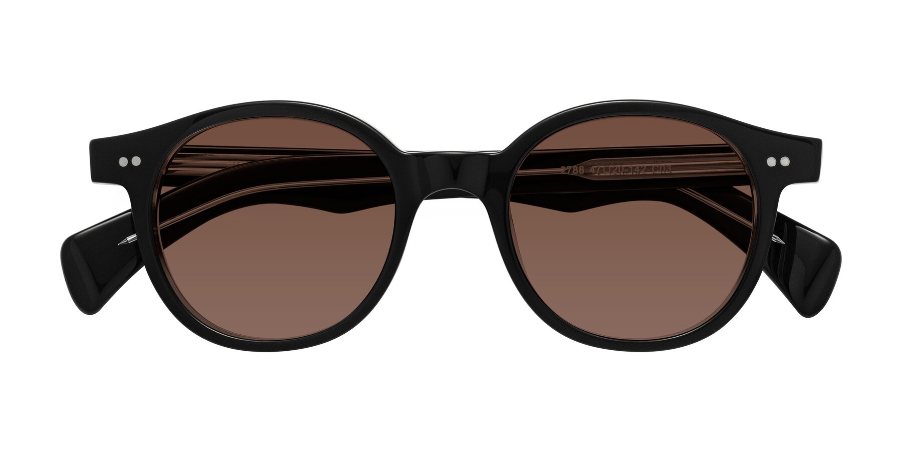 Folded Front of Kaju in Black/Clear with Brown Tinted Lenses