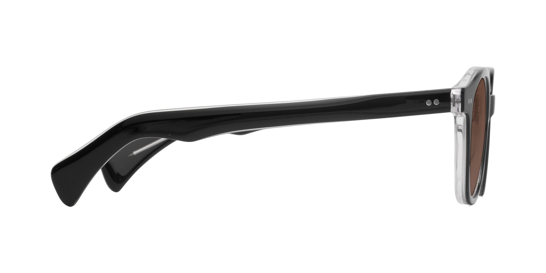 Side of Kaju in Black/Clear with Brown Tinted Lenses